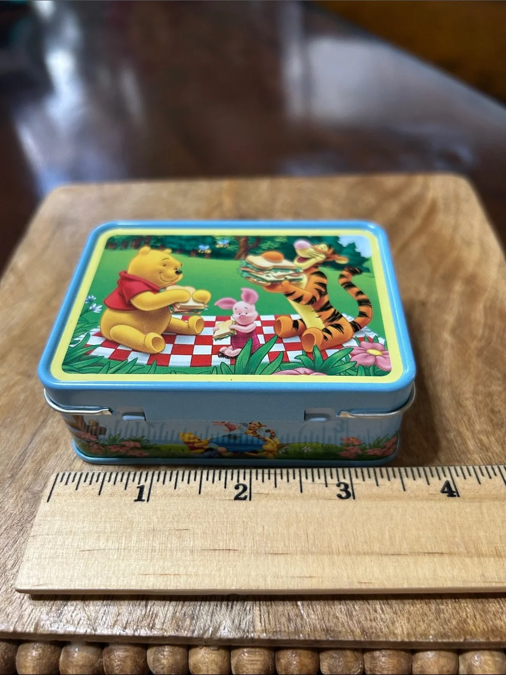 Vintage Disney 2000 Peek-A-Pooh Lot of 8 Phone Charms & Winnie Tin Box Bundle